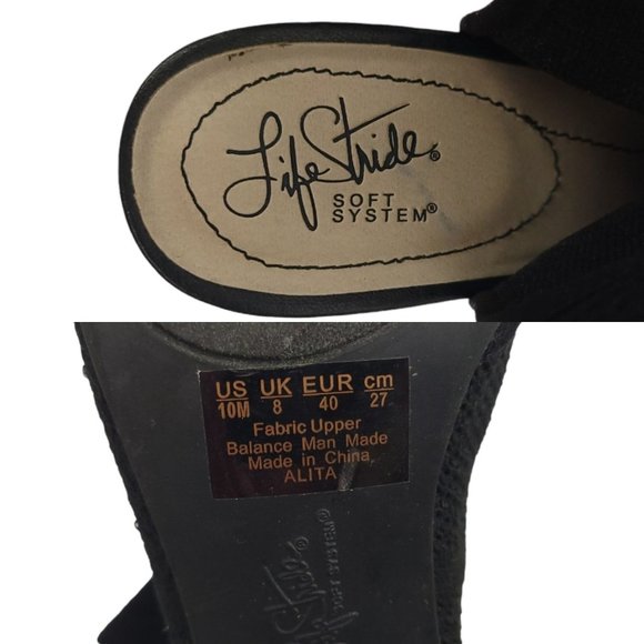 LifeStride Alita Block Heel Open Toe Ankle Boots Womens US 10 UK 8 EU 40 Black - Picture 8 of 11